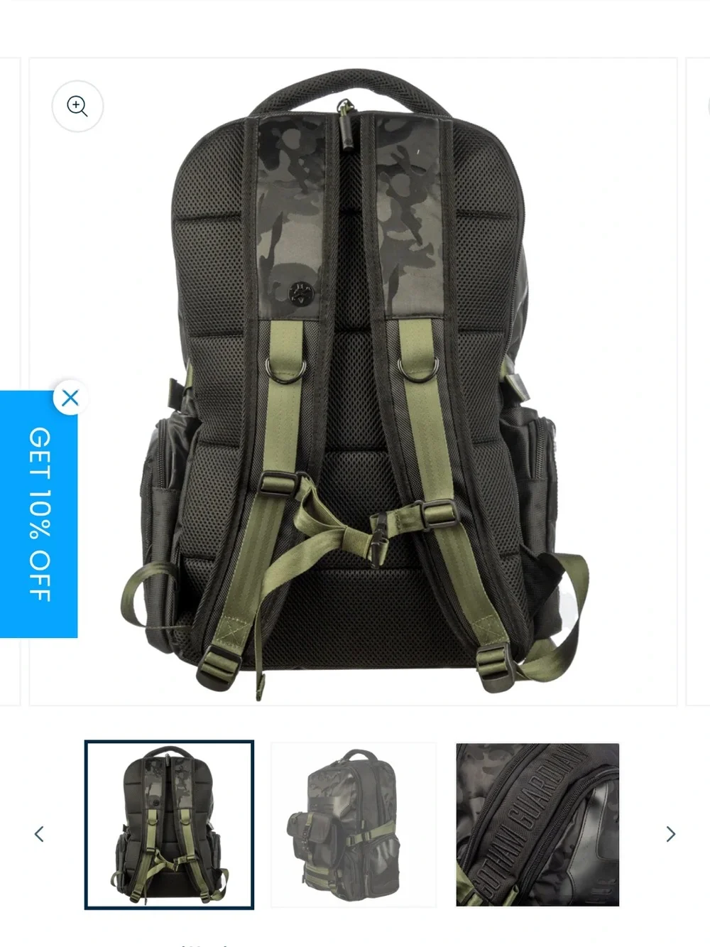 DC Comics Batman Black and Olive Tactical Backpack for Men - Picture 3 of 11